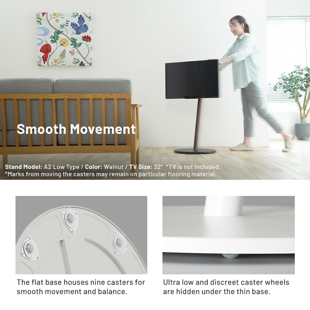 WALL Seven Stand A2 Low Type | Minimalist Rolling TV Stand